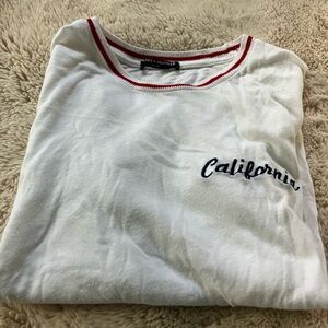 Brandy Melville White Tee with California Embroidery